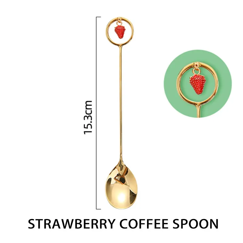 

Fruit Spoon Fork Pendant Coffee Spoons Fruit Dessert Spoon Fork Candy Spoon Stirring Spoon Fruit Fork Dessert Spoons