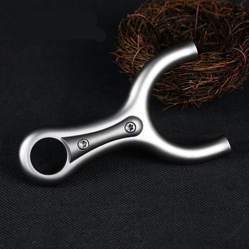 Рогатка из нержавеющей стали плоской кожи легкая в переноске для охоты на