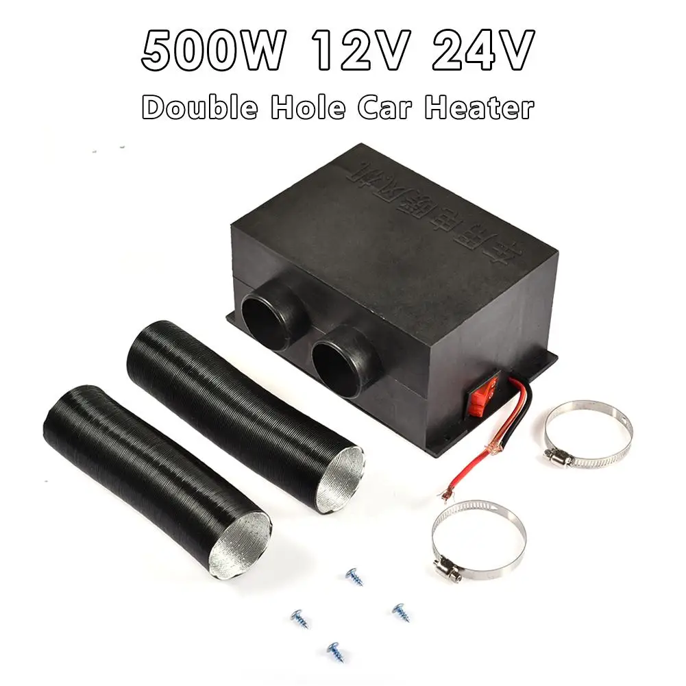 

500W 12V 24V Double Hole Car Heater Frost Removing Heating Parking Heatitems For RV Boats Motorhome Trucks Trailer
