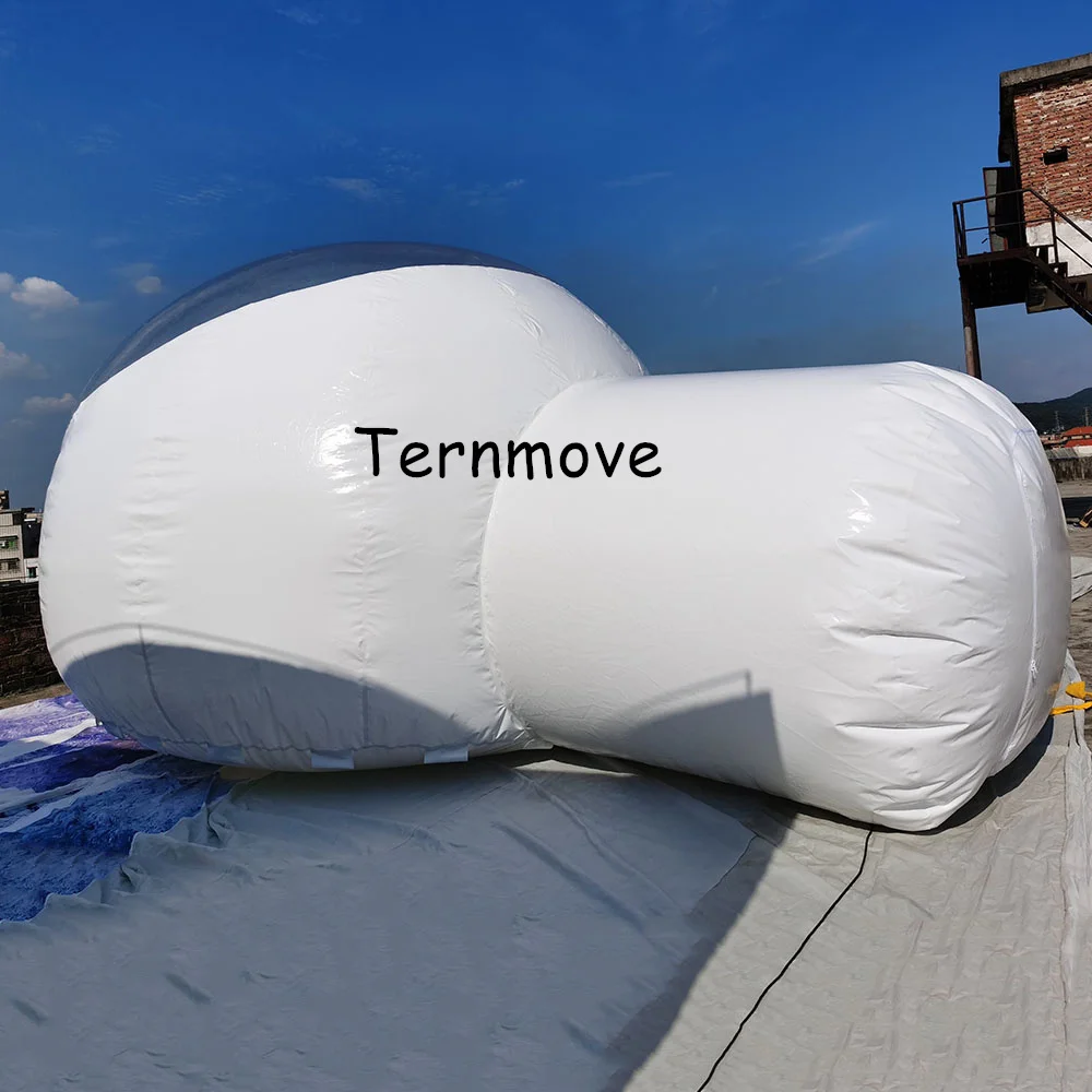 Надувная пузырчатая палатка для семейного кемпинга на заднем дворе полубелая