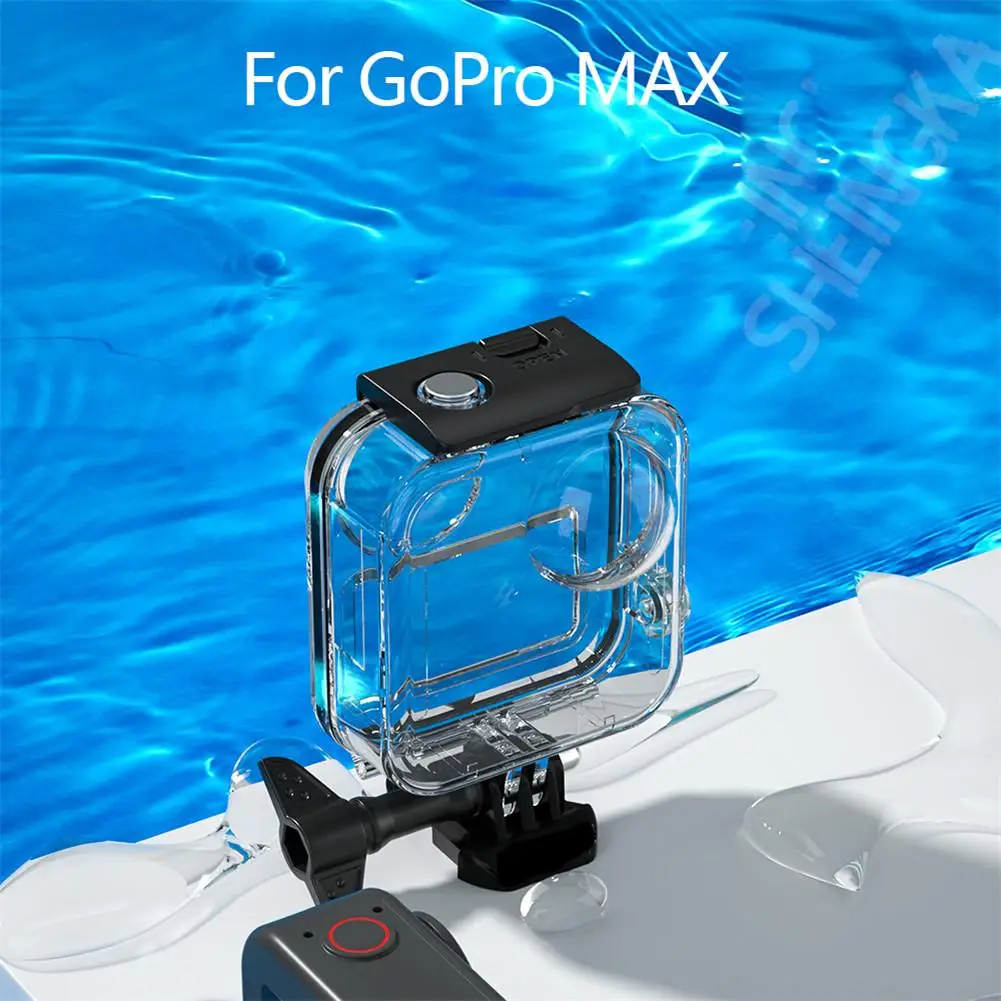 Подводный водонепроницаемый чехол для панорамной экшн камеры GoPro MAX прозрачный