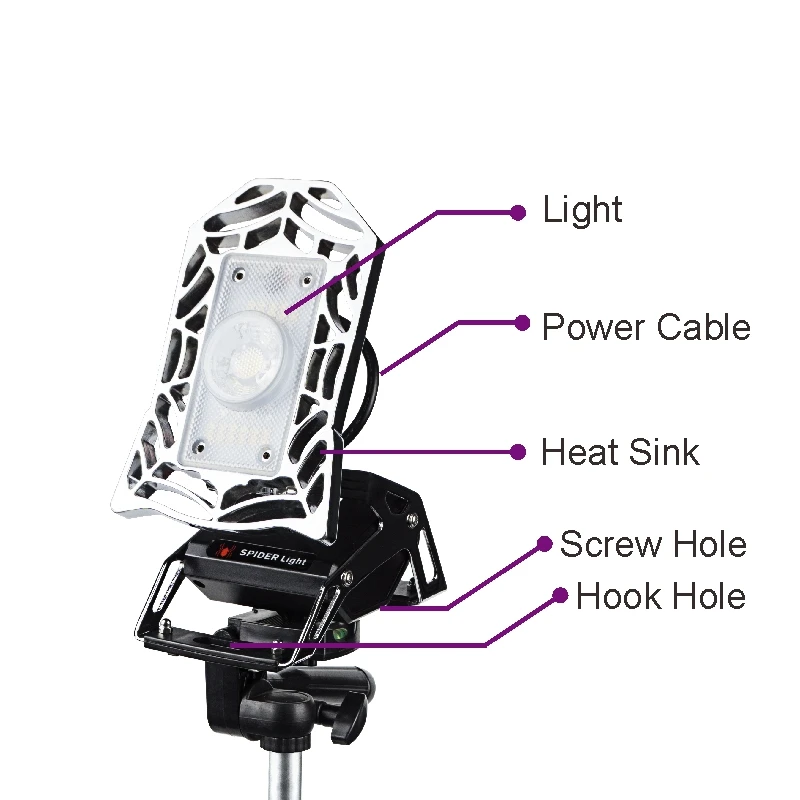 Портативный светодиодный прожектор IP65 Spider Mobile Task Light 180 градусов гибкий угол USB