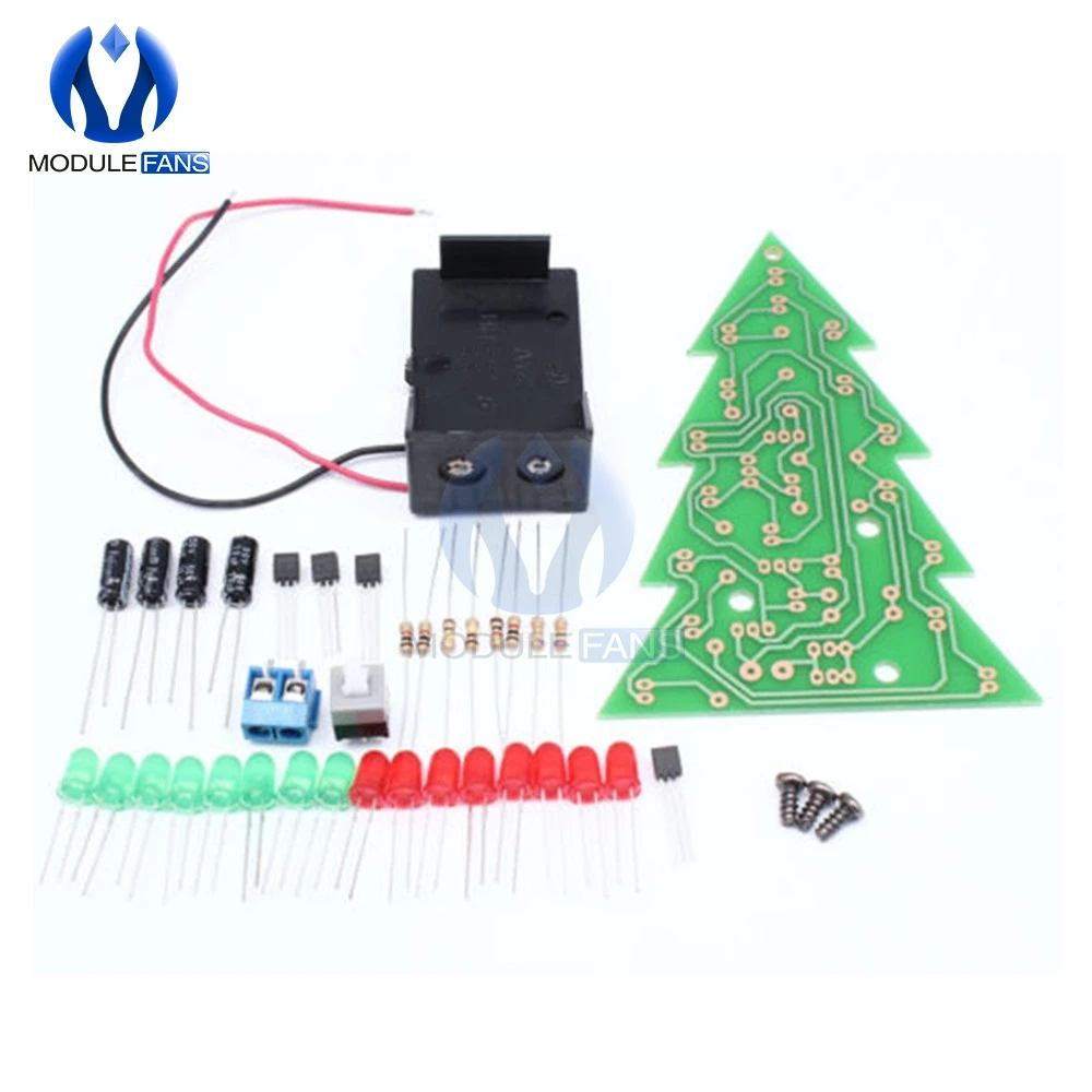 Diy Kit электронный модуль платы блока программного управления Рождественские елки светодиодный Красный Зеленый флэш-светильник электронный костюм
