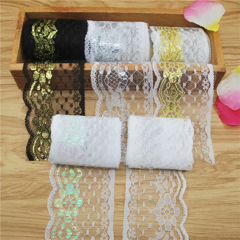 Полиэфирное кружево Золотое макраме Отделка Ткань Швейные аксессуары ткань