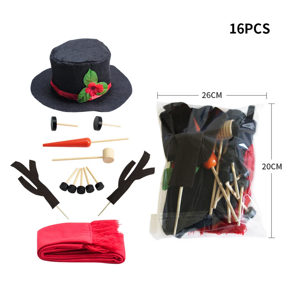 16pcs Christmas Cosplay Outfits Snowman Costume Party Decor Xmas Role Play Clothes Kit for Men Women | Дом и сад