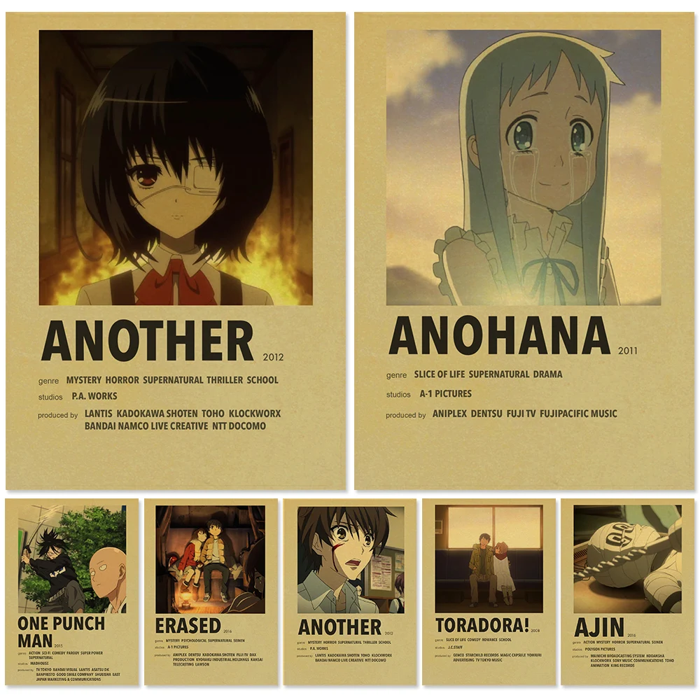 Плакаты из крафт-бумаги с аниме минималистичные плакаты другая анона один удар