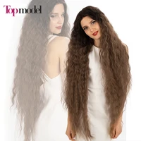 topmodel cosplay lace wig 13x6 lace front wig synthetic long 42 inch curly wig ombre blonde wig for women synthetic lace wig