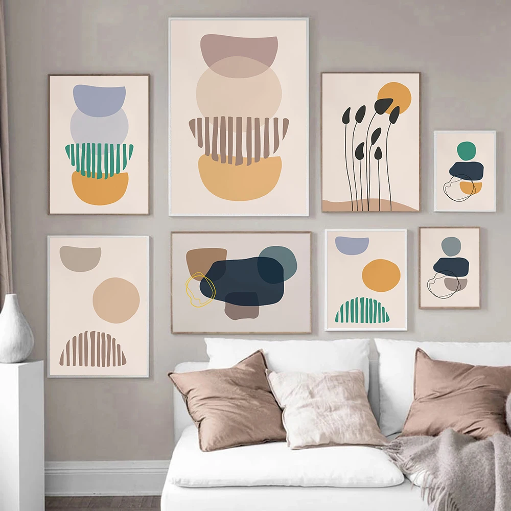 

Modern Abstract Botanical Art Print Gallery Sun and moon Canvas Painting Wall Picture Poster Print Living Room Home Decoration