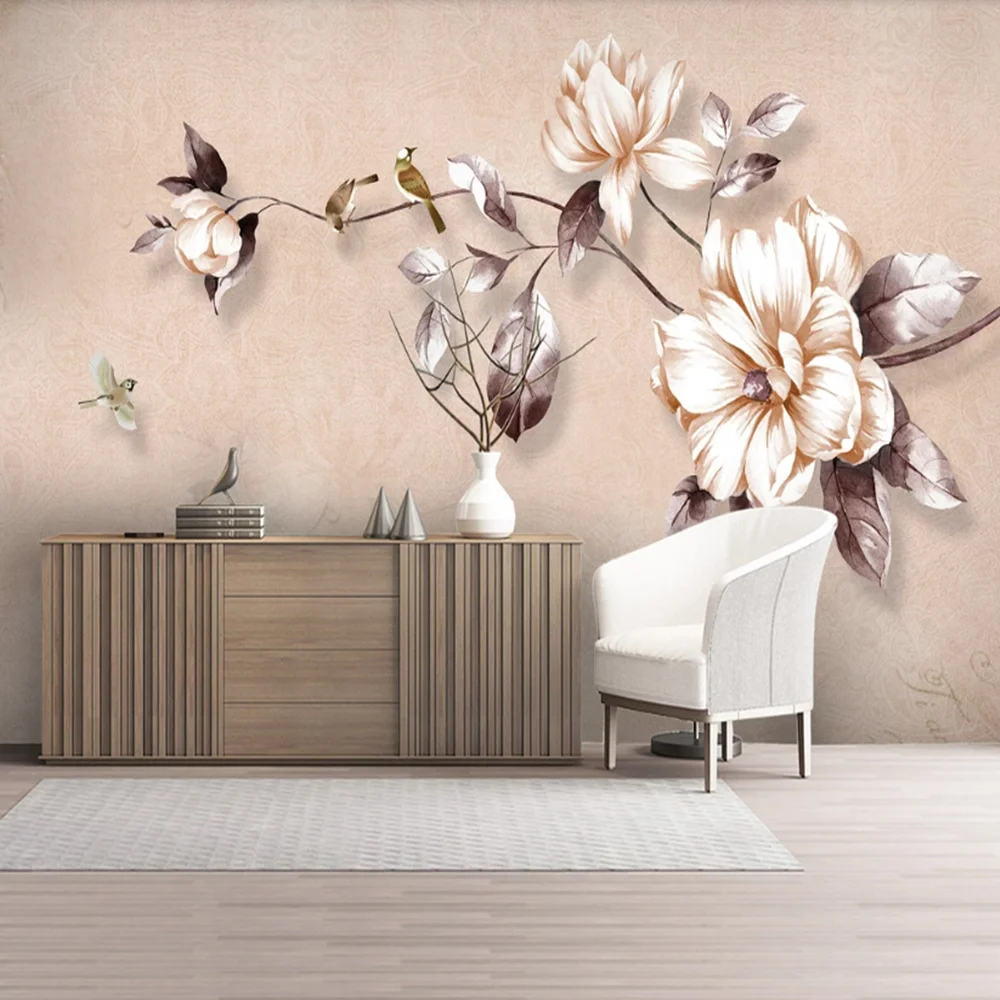 Пользовательский 3D скандинавский небольшой свежий цветок milofi большой фон для