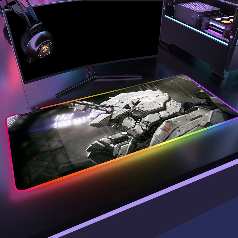 Игровой коврик для мыши в стиле аниме RGB Gundam настольная клавиатура игровой