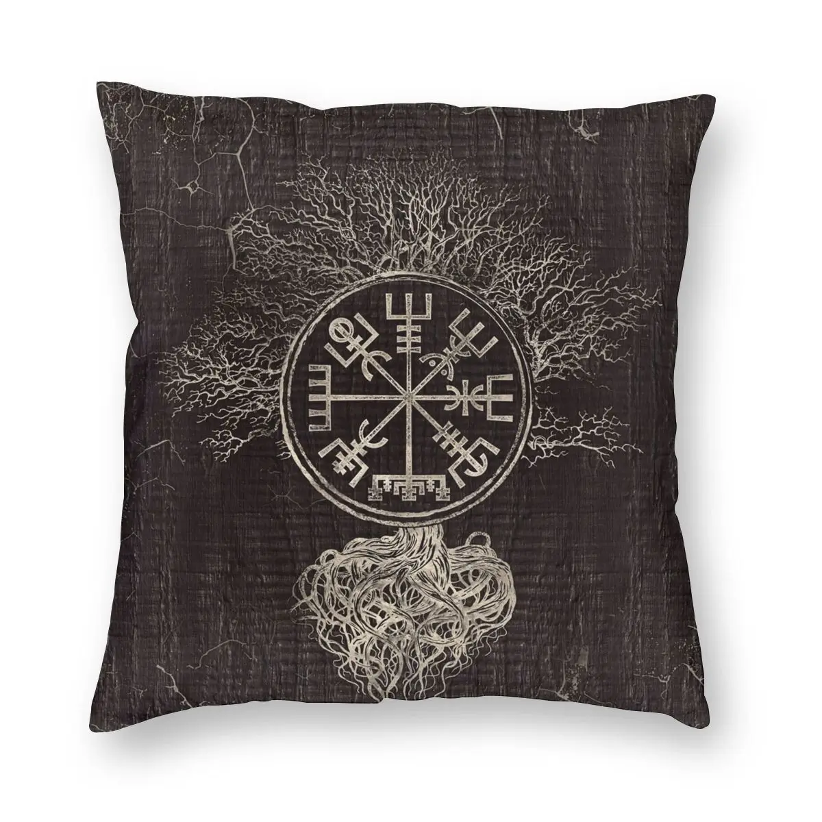 

Vikings Vegvisir And Tree Of Life Yggdrasil Pillowcase Printing Cushion Cover Decorative Viking Throw Pillow Case Cover Bed