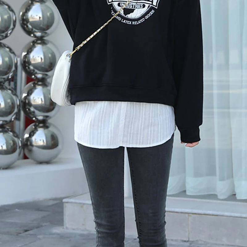 Однотонная Нижняя юбка съемная Асимметричная накладная мини-юбка блузка рубашка