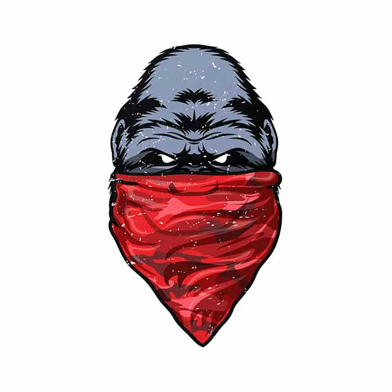 Автомобильная наклейка 13 см x 7 6 с надписью Gorilla gangape на Красной бандане модные
