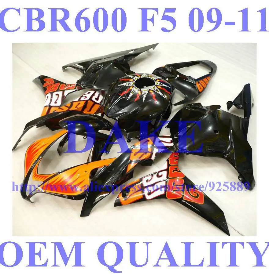 

injection Fairing kits for HONDA CBR600RR F5 09 10 11 12 CBR600 RR 2009 2010 CBR 600RR 09 10 black #88 fairings part