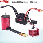Водонепроницаемый комбинированный двигатель SURPASS HOBBY KK 3660 2600KV 3500KV с бесщеточным двигателем с радиатором 60A80A, Бесщеточный Регулятор скорости для радиоуправляемого автомобиля 18