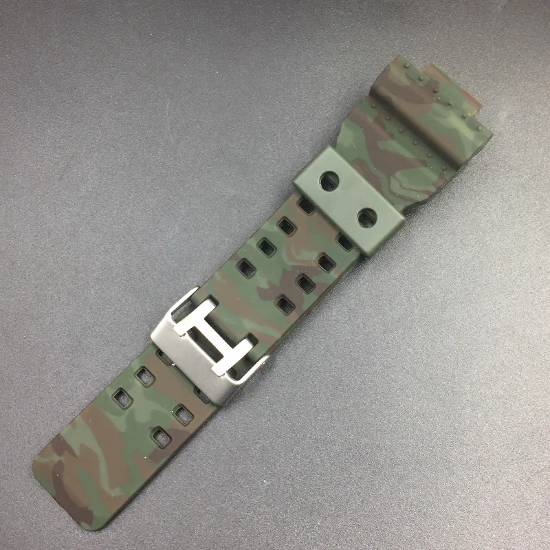 Ремешок сменный для Casio G-Shock GA-110 100 GA-200 GD-120 GW-8900 GR-8900 GLS-100 резиновый Камуфляжный
