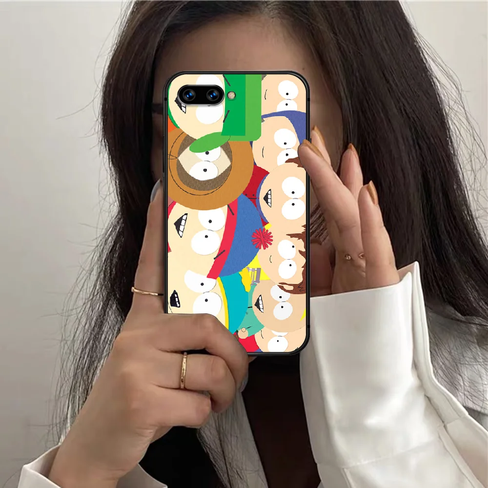 

Souths-Park Cartoon Phone Case For HUAWEI Honor 7 8 A 9 X Mate 10 i 20 V 40 Pro Lite Y7 2019 black Waterproof Soft Shell Luxury