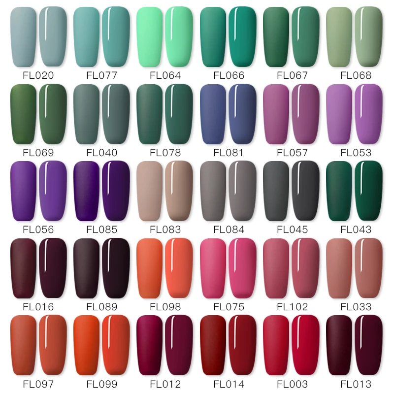 Матовый Гель лак для ногтей FOUR LILY 2 шт./компл. 5 мл отмачиваемый УФ Одноцветный