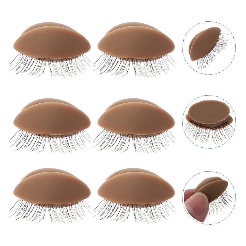 

3 Pairs Eyelash Eyelid Replacement Lash Extension Supplies Makeup Practice Kit