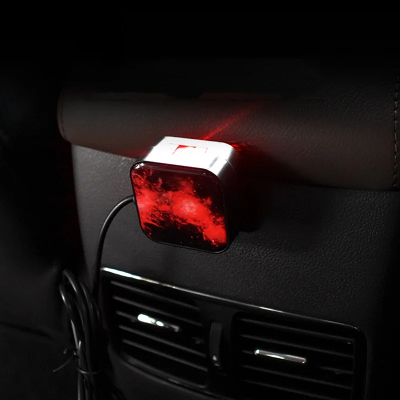 Автомобильная проекционная лампа для салона автомобиля, светодиодный, вращающийся, голосовое управление, окружающая Ночная Атмосфера, декоративная лампа, автомобильные аксессуары