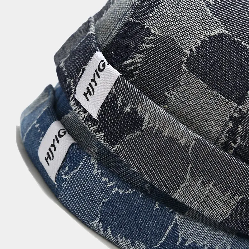 

2021 Vintage Hip Hop Men Hat Washed Cotton Retro Skull cap Adjustable Brimless Hat Landlord Breathable Beanie Hat Sailor Cap