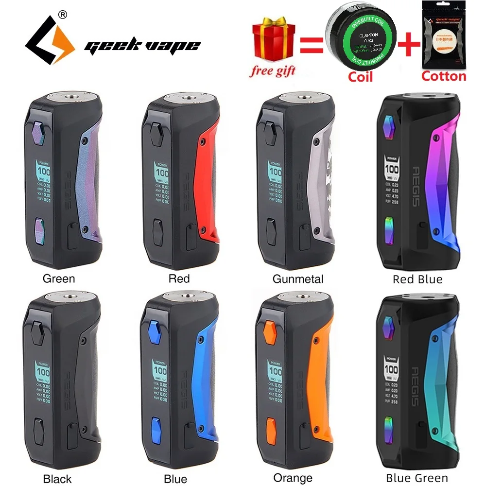 Бесплатный подарок! 100 Вт Geekvape Aegis Solo MOD с новейшим чипсетом электронной сигареты Vape TC Box Mod VS Drag 2/lux Mod