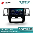 Автомагнитола, 9 дюймов, Android 10, мультимедиа, плеер HILUX FORTUNER VIGO 2007-2015, автоматическая GPS-навигация, навигатор, автомагнитола, Wi-Fi
