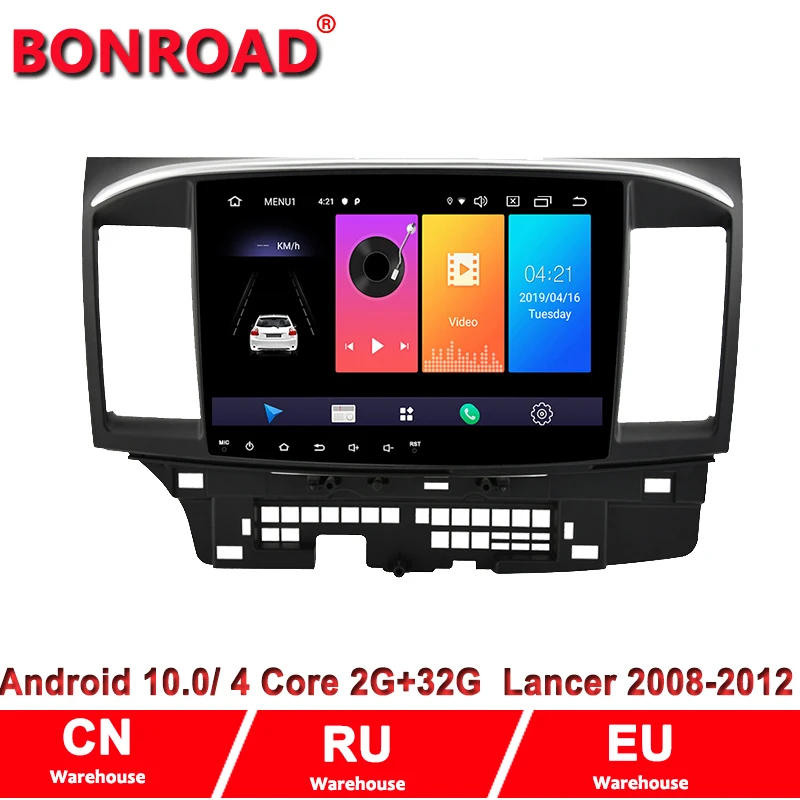 Автомобильный мультимедийный плеер Bonroad 2 din Android 2010 стерео приемник для Mitsubishi lancer