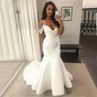 Женское свадебное платье-русалка, Привлекательное платье на бретелях-спагетти, недорогие платья со шнуровкой для невесты