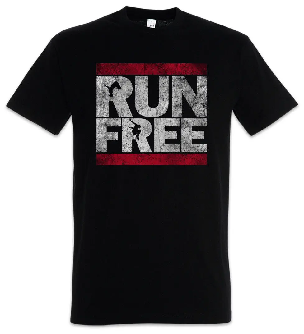 

Run free, Parkour Sports Runner T-Shirt. Summer Cotton Short Sleeve O-Neck Unisex T Shirt New S-3XL