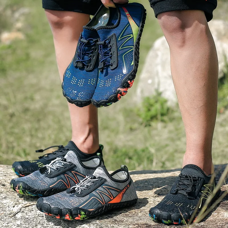 Мужские дышащие пляжные акватуфли мягкие легкие быстросохнущие туфли для