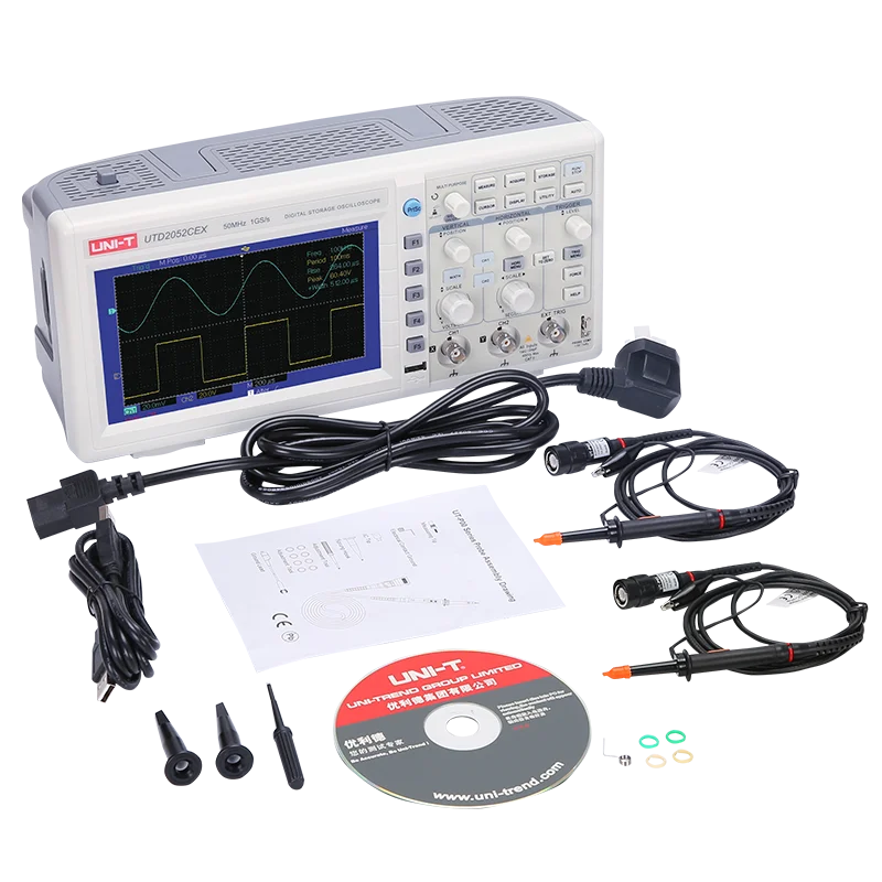 

UNI-T UTD2052CEX digital storage oscilloscope 1GSa s real-time sampling rate portable two-channel oscilloscope