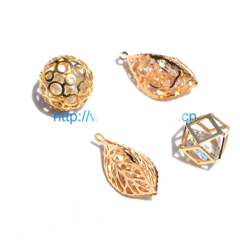 Кристалл циркона 3D с гальваническим покрытием металлический сплав