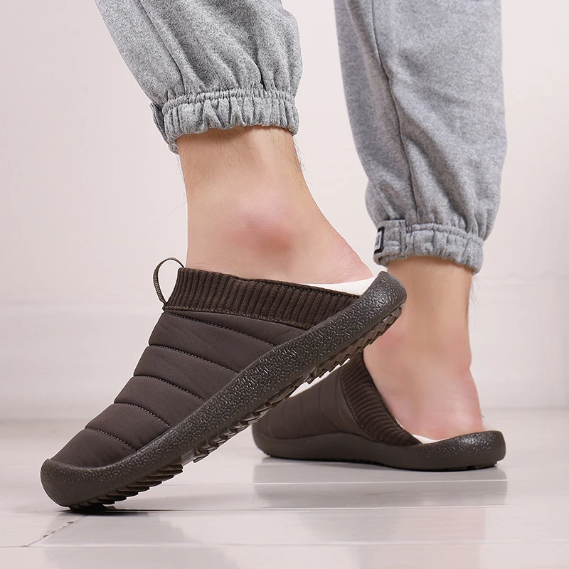 Шлепанцы для мужчин и женщин домашняя обувь плюшевые лоферы без застежки улицы