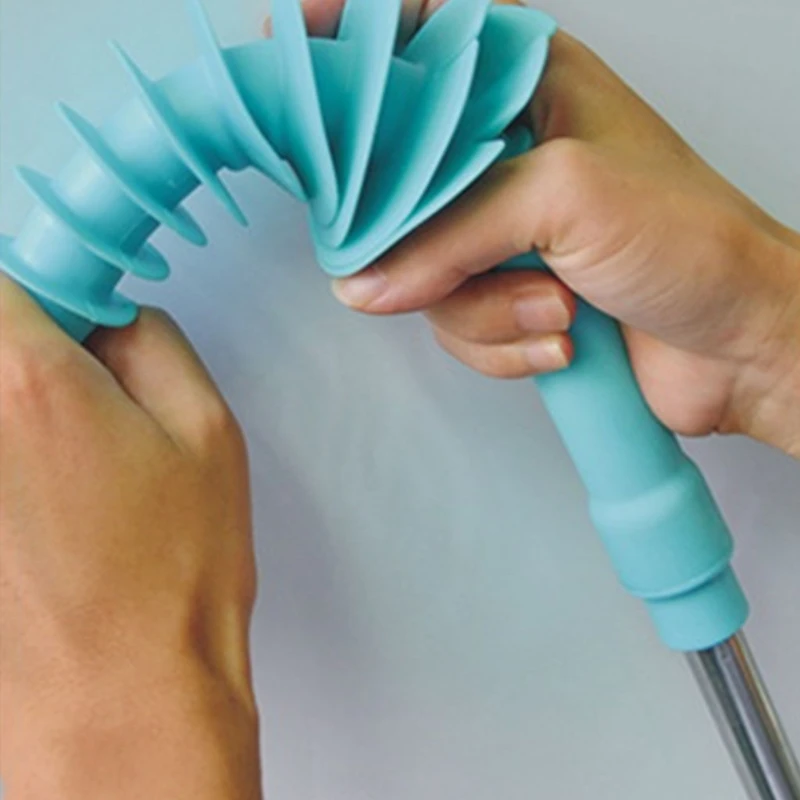 

Sewer Pipe Clogging Piston Type Dredge Device Long-Handled Toilet Flexible Brush Plunger Household Tools1