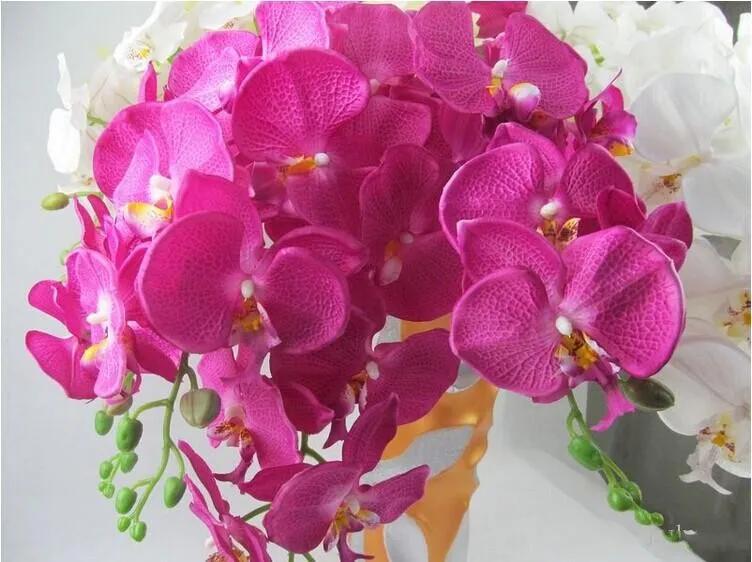 Elegant Dancing Phalaenopsis Artificial Silk Flowers Christmas Home Ornament Bouquet Wedding Centerpieces Decorations Supplies