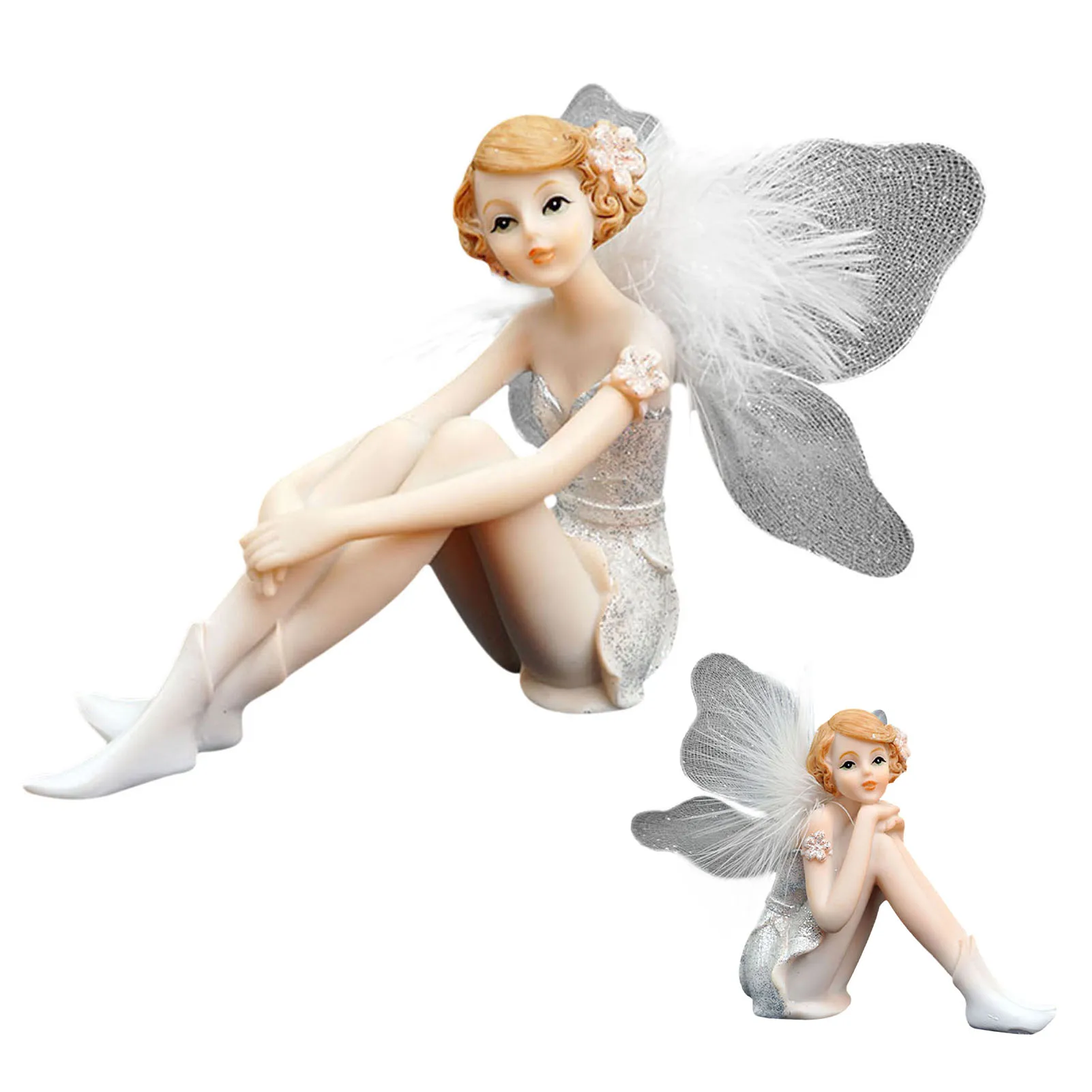 

Beautiful Girl Creative Gifts Resin Angel Ornaments Home Decoration Miniature Flower Fairy Girl Angel Figurines Wedding Decor