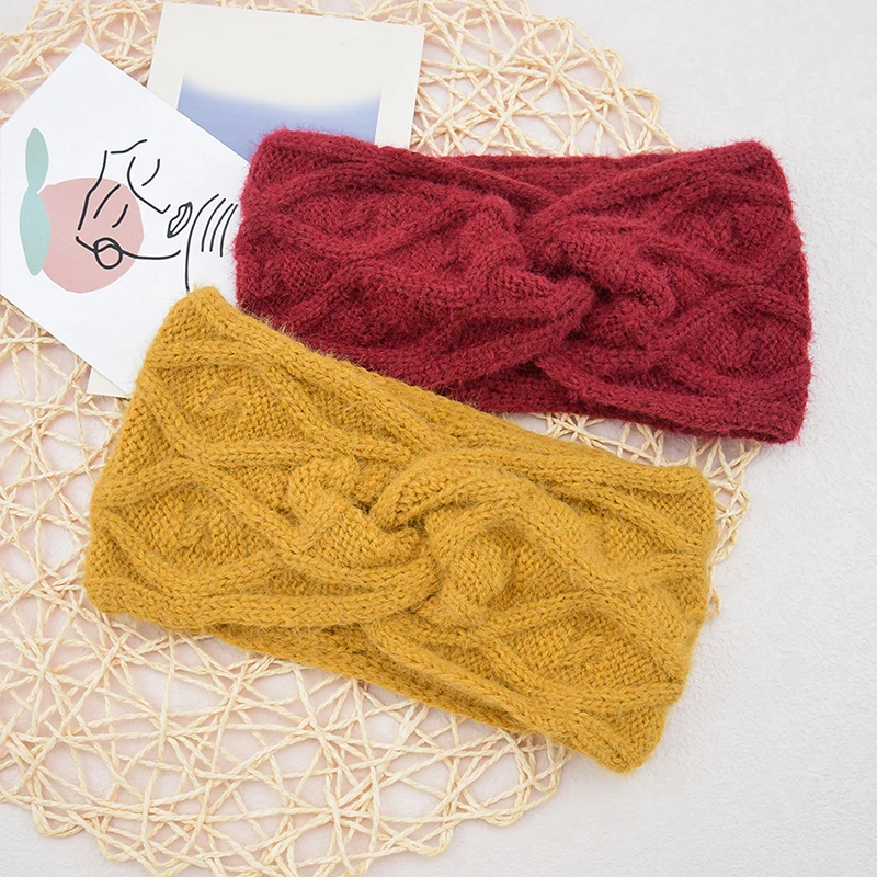 

Face Wash Hair Band Western Style Skin-friendly Warm Knitted Hair Band Leisure Accessories Comfortable Rhombus Check Hair Band