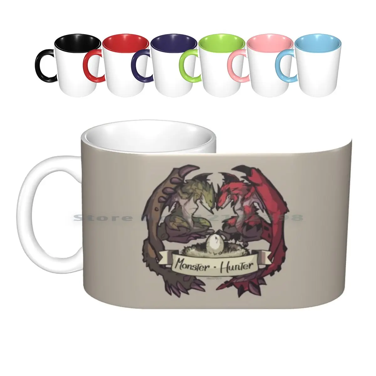 

Керамические кофейные чашки, Кружка для молока и чая, кружка Monster Hunter Rathian, видеоигра, креативный тренд, винтажная Подарочная бутылка, чашка
