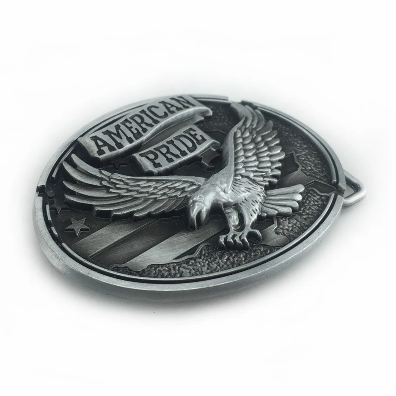 Мужская металлическая винтажная Серебряная Пряжка ремня в виде орла овальные