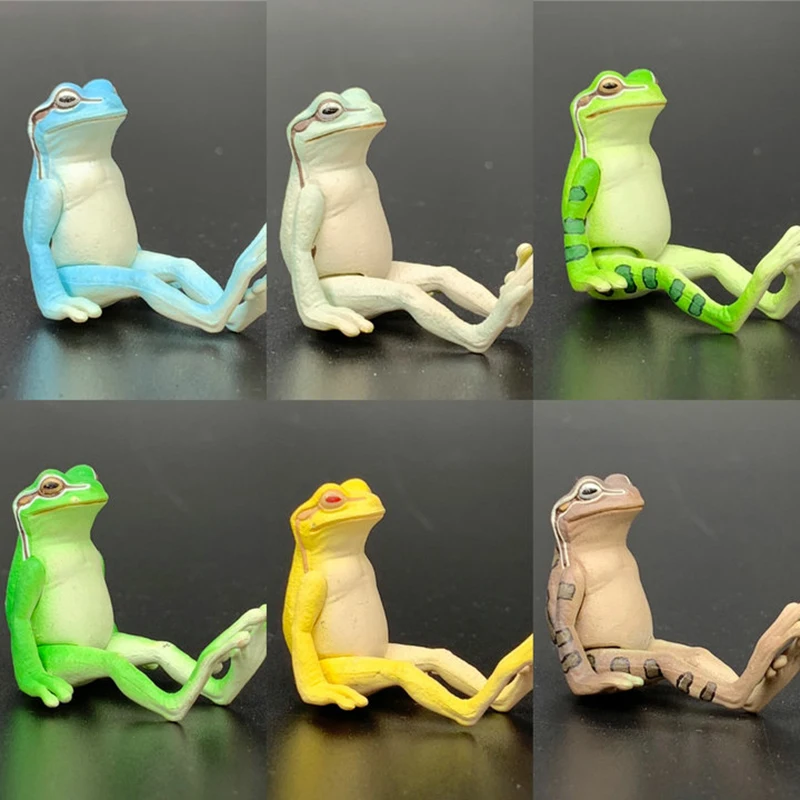 

Incredible Animal Series Sitting Arrow-poison Frog Gashapon Toys Creative Lovely Action Figure Desktop Ornament Toys