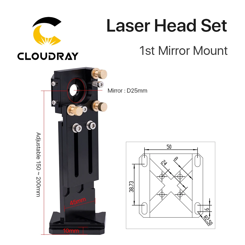 Лазерная головка Cloudray CO2 набор линз D18 FL38.1 D20FL50.8/63 5/101 6 мм встроенное крепление