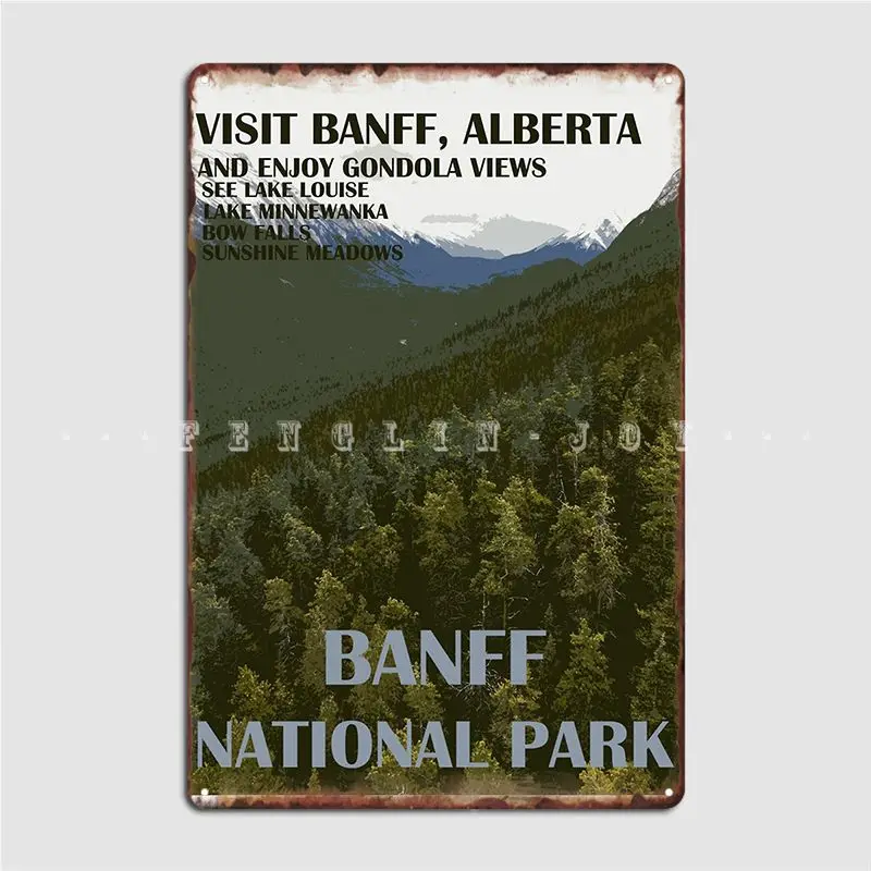 

Banff National Park Travel Poster Metal Plaque Poster Wall Cave Classic Plaques Pub Garage Tin Sign Poster