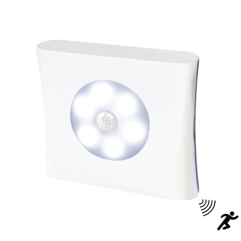 Квадратный 6LED PIR датчик движения свет светодиодный ночник для шкафа Прихожая