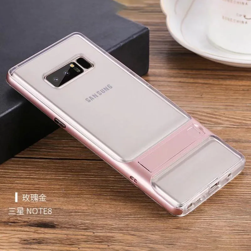 Роскошные чехлы для телефонов samsung Galaxy Note 8 Чехлы 3D подставка силиконовая ТПУ Гибридный 360 Защитный Note8 задняя крышка Funda Capa - Цвет: Royce Rose Gold