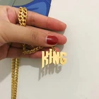 Кубинская цепочка золотого цвета на заказ, ожерелья со смелым именем, подвески, ювелирные изделия в стиле панк, персонализированные подарки для парня