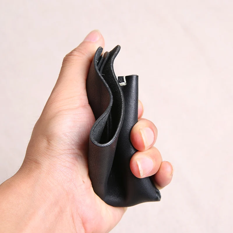 Короткий кошелек ручной работы из натуральной воловьей кожи для мужчин и женщин