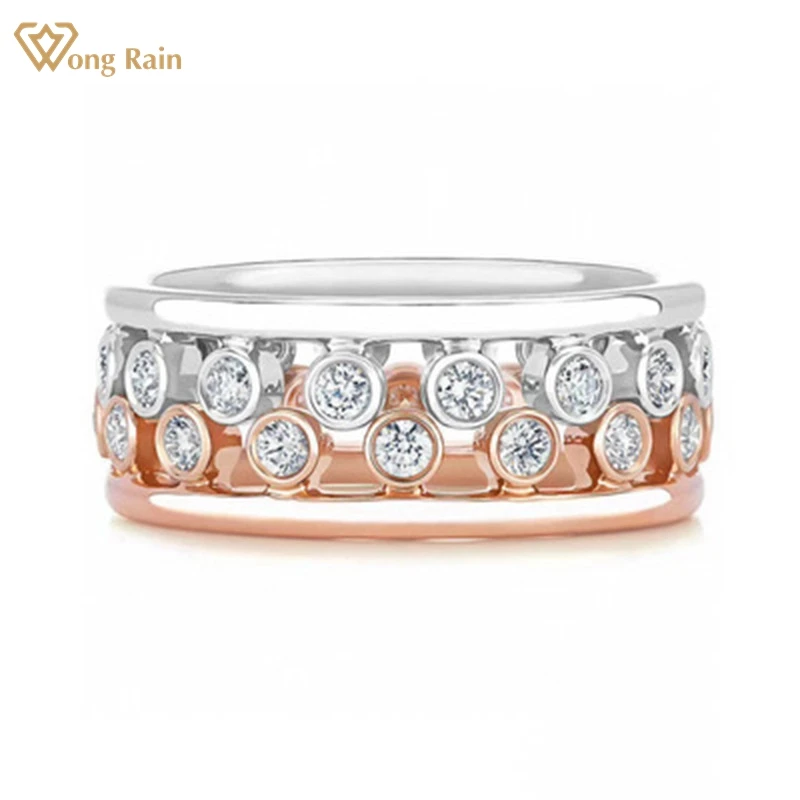

Wong Rain 925 Sterling Silver Created Moissanite Gemstone Personality Bohemian Wedding Band Ring Ladies Fine Jewelry Wholesale