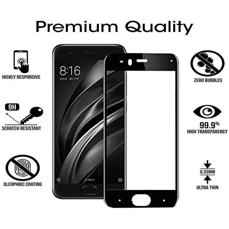 2 упаковки 9D покрытие края до Защитное стекло для mi 6X закаленное на Xiaomi 6 протектор