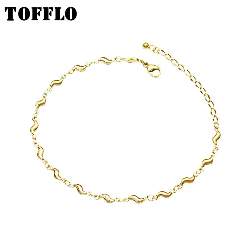 

TOFFLO Stainless Steel Anklet Mischievous Pepper And Dolphin Multi Accessories Chain Women's Fashion Jewelry BSS078